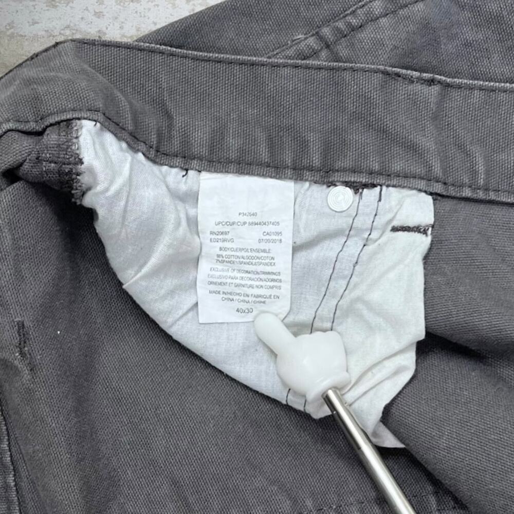 Vintage 90s Dickies Carpenter Pants 40x30 Straight Light Grey Canvas Dungaree - Picture 4 of 4